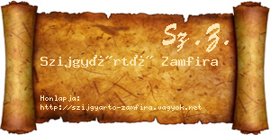 Szijgyártó Zamfira névjegykártya